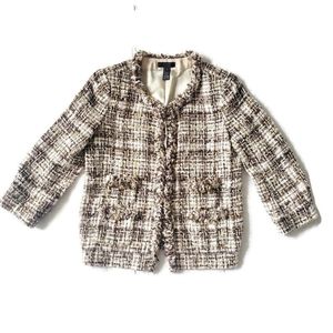J. Crew Collection Tweed Lined Raw Hem Blazer 0